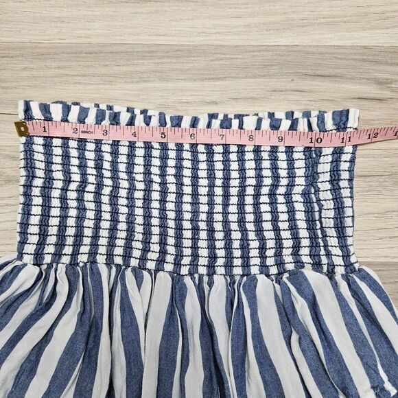 SAM & LAVI Womens Blue White Stripe Smocked Mini Skirt XS - Picture 2 of 6